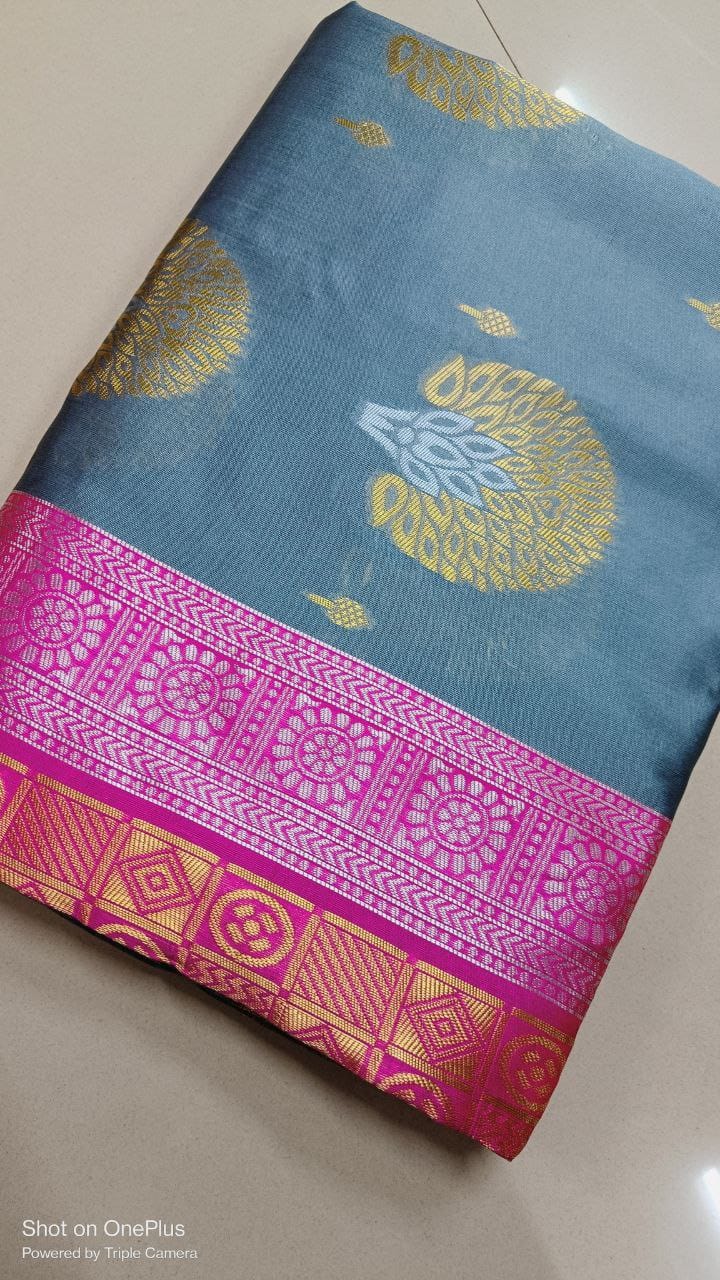 New Borderless Soft Lichi Kanchipuram Saree Catalog